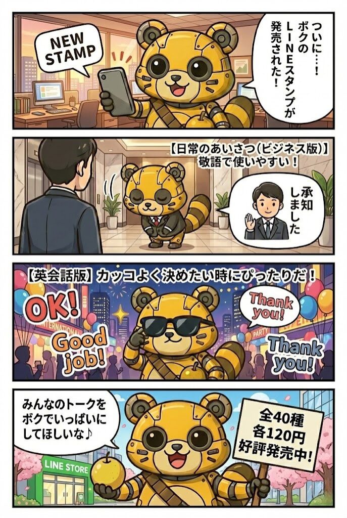 月刊稲城のミカタ_メカポンタ(仮）の4コマ漫画