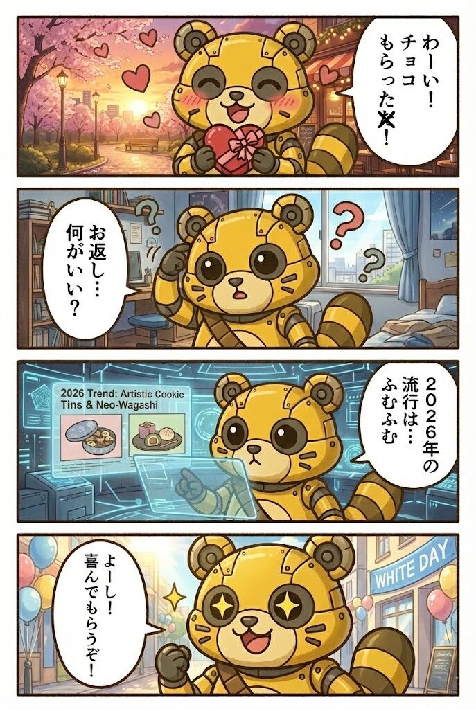 月刊稲城のミカタ_メカポンタ(仮）の4コマ漫画