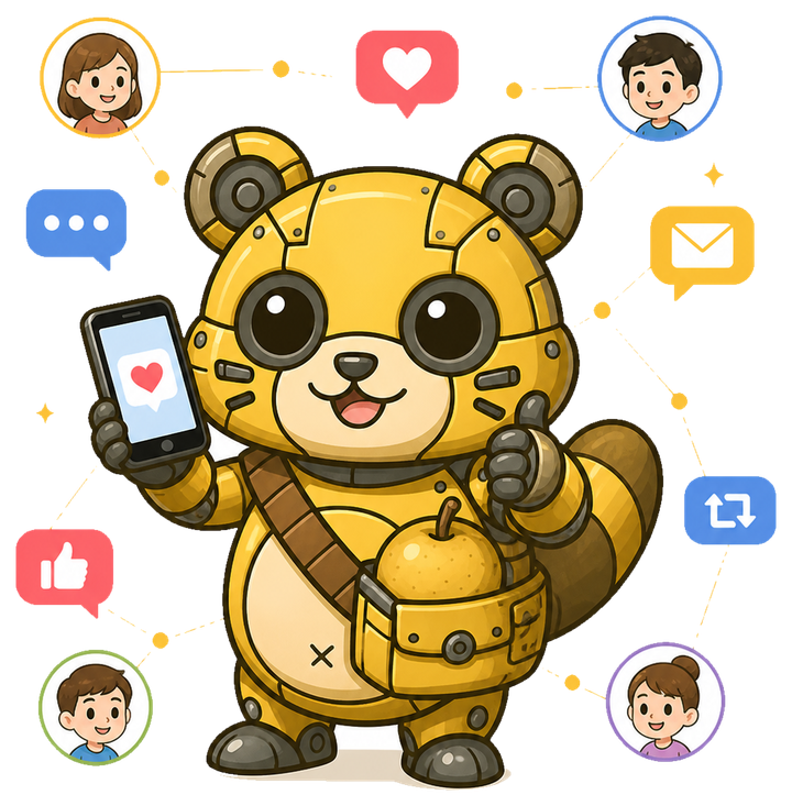 SNSでみんなとつながるメカポンタ